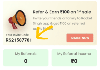 Rocket Singh Referral code