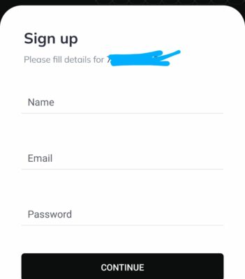 Fill Your Name, Email and Password.