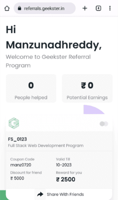 Geekster Refer and Earn