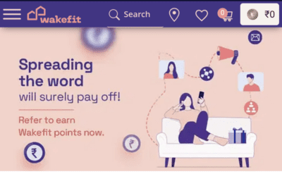 Wakefit Referral code, Link