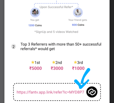 Fantv Referral code