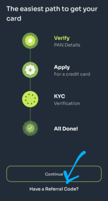 Click on have a referral code 