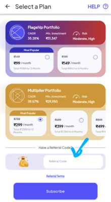 Enter teji mandi Referral code 