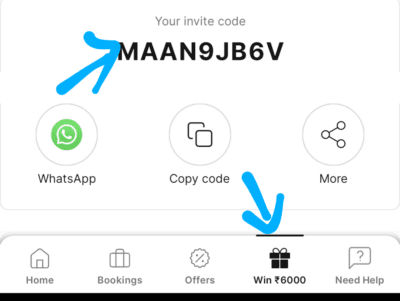 Oyo rooms Refer and earn