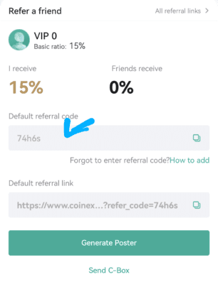 coinex referral code is "74h6s". Refer & Earn upto 40% 1 Coinex Referral code