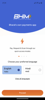 Bhim UPI Referral code "3nncPx". Refer and Earn 2 Select your preferred language