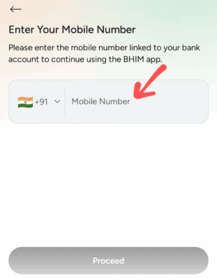 Bhim UPI Referral code "3nncPx". Refer and Earn 3 Enter your mobile number