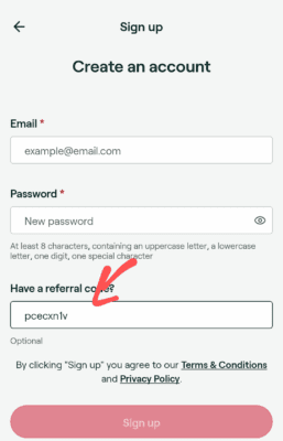 Enter Bitrefill Referral code 