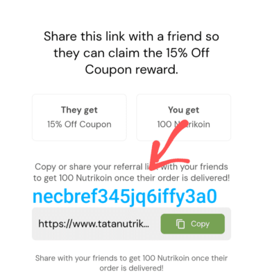 Tata nutrikorner Referral code. Get 15% off 1st order 1 Tata Nutrikorner referral code