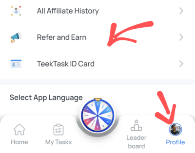 Teek Task Refer and Earn 