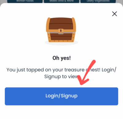Click on login/signup