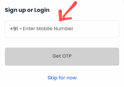 Enter your mobile number 