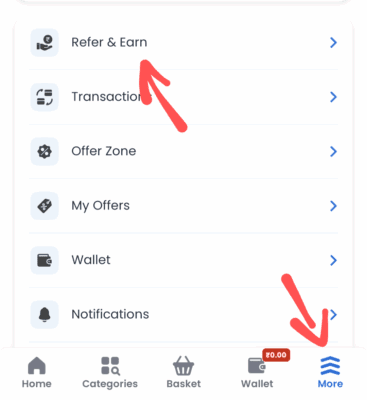 Milkbasket refer and Earn