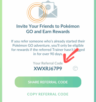 Pokemon Go Referral code