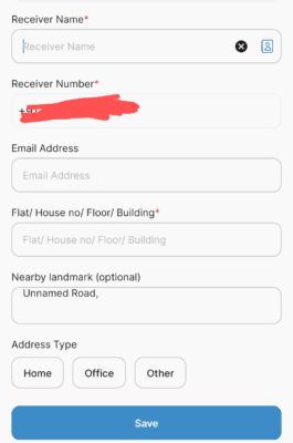 Enter your name, email and address 