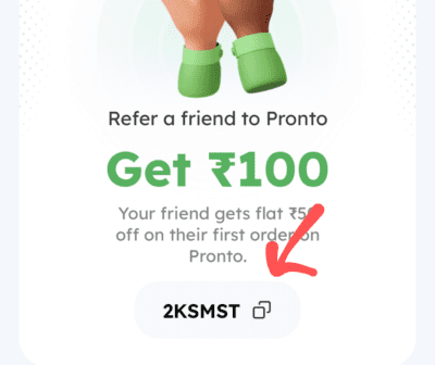 Pronto Referral code 